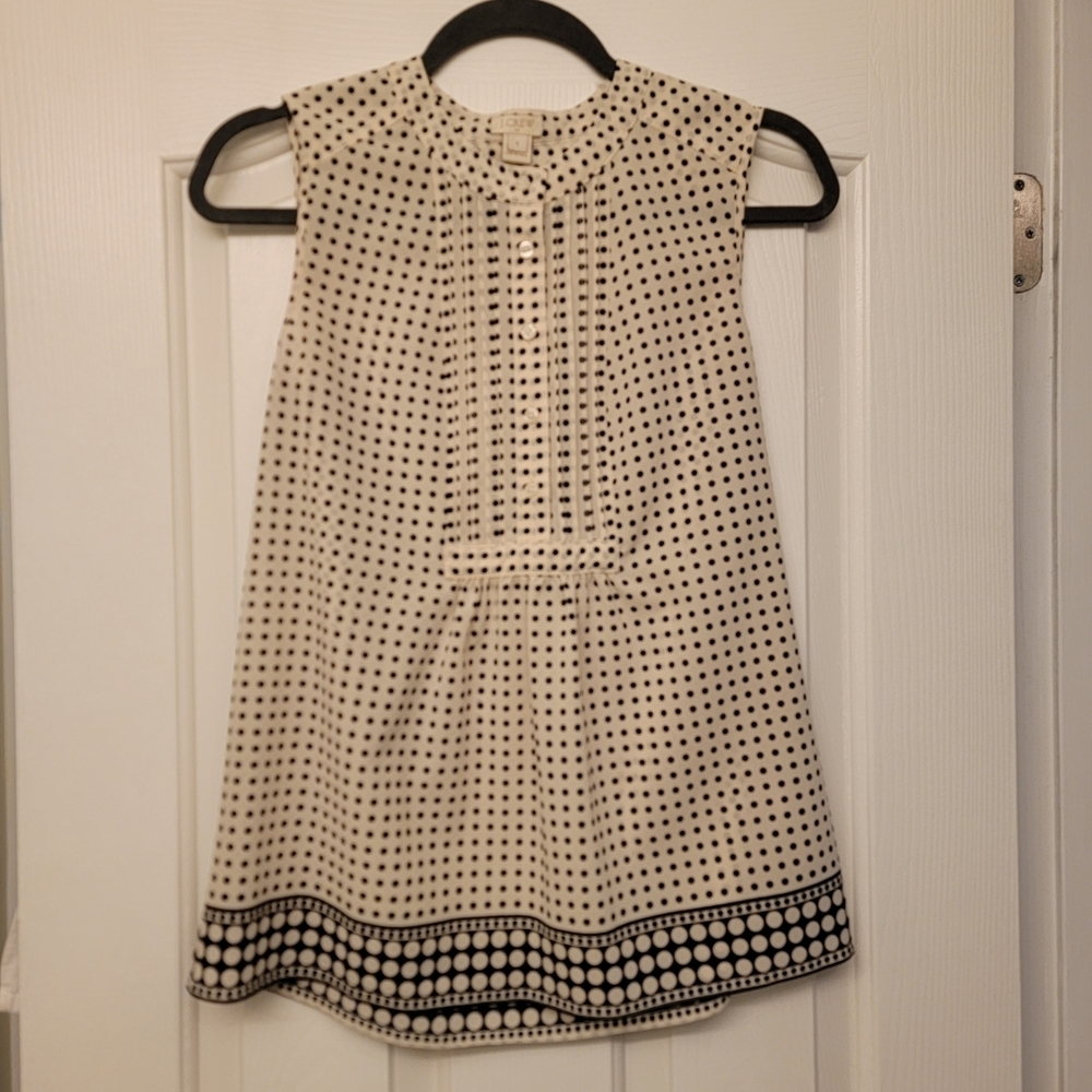 J. Crew Cream & Black Sleveless Top